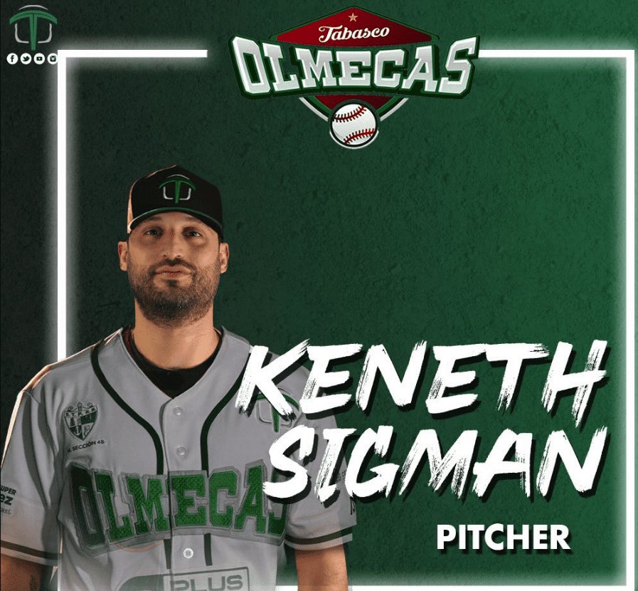 Kenneth Sigman se suma a la novena de los Olmecas