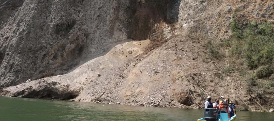 Reabren navegación por un par de días en el Cañón del Sumidero tras derrumbe