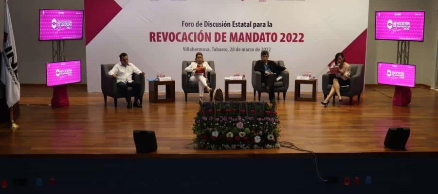 Realiza INE Tabasco foro estatal sobre Revocación de Mandato