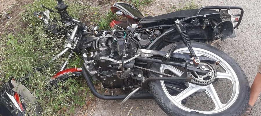 Automovilista embiste a motociclista en la Comalcalco–Cunduacán