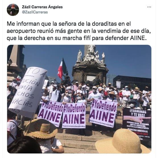 Marcha contra AMLO desata memes; “La señora de la doraditas reunió más gente” Marcha contra AMLO desata memes; “La señora de la doraditas reunió más gente”