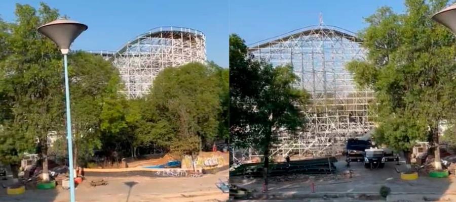 Arranca el desmantelamiento de la montaña rusa de La Feria de Chapultepec
