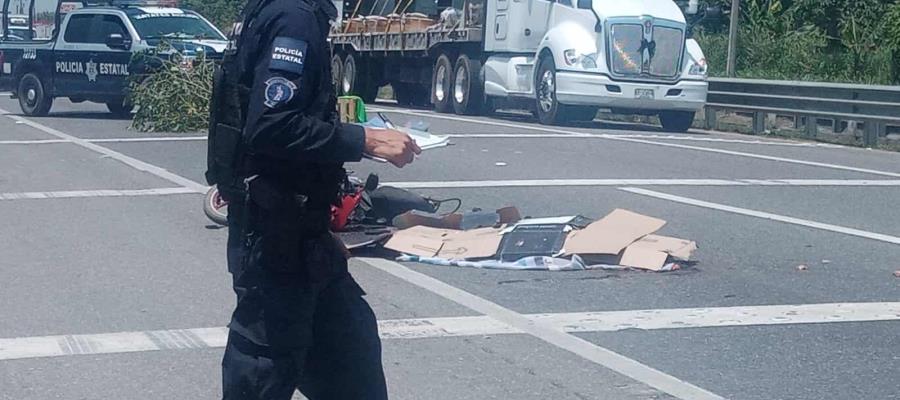 Atropellan y matan a motociclista en la Cárdenas-Villahermosa