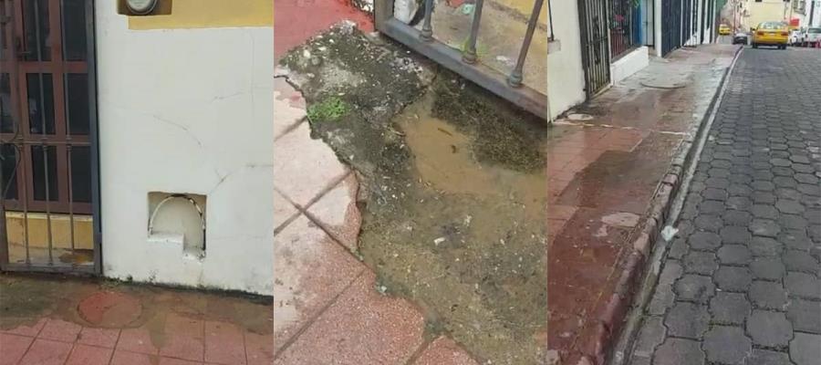 Reportan fuga de agua en centro de Villahermosa