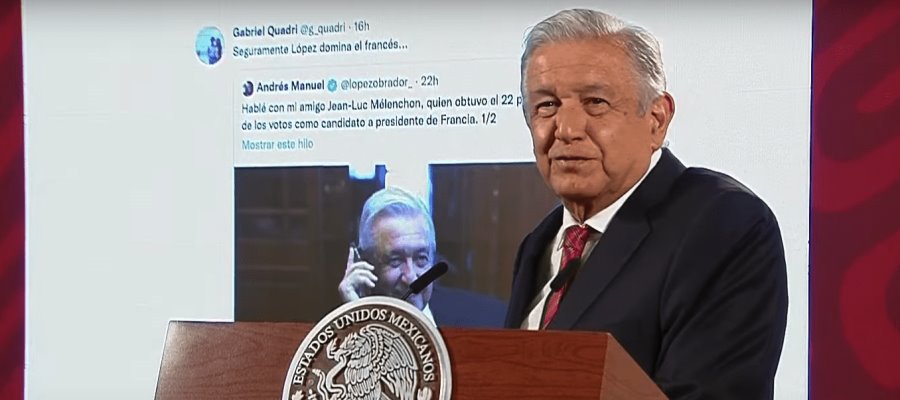 “No hablo francés”: Obrador explica a Quadri su plática con Mélenchon