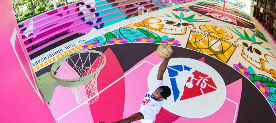 NBA rehabilita canchas en Ixtlán de Juárez, Oaxaca