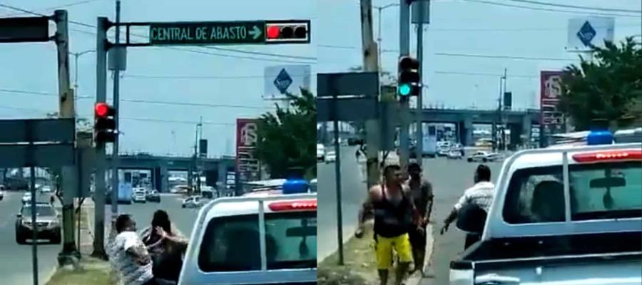 [VIDEO] Gaseros vs conductor en el Periférico de Villahermosa