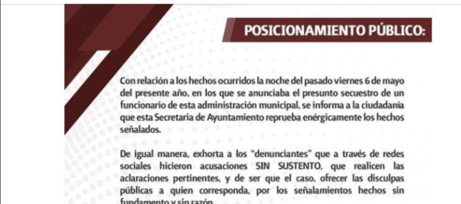 “Que aclare u ofrezca disculpas”, pide secretario del Ayuntamiento de Cárdenas a funcionario presuntamente secuestrado