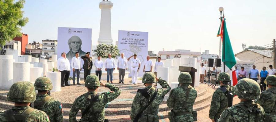 Tabasqueños, protagonistas del desarrollo de la patria: Nicolás Bautista en natalicio de Miguel Hidalgo