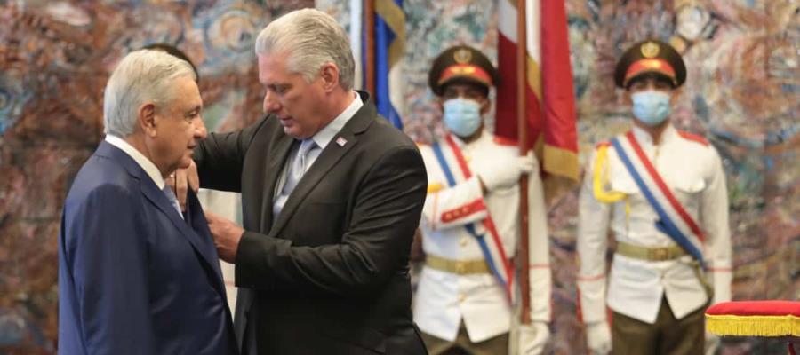 Condecora Cuba a AMLO con la Orden Nacional José Martí