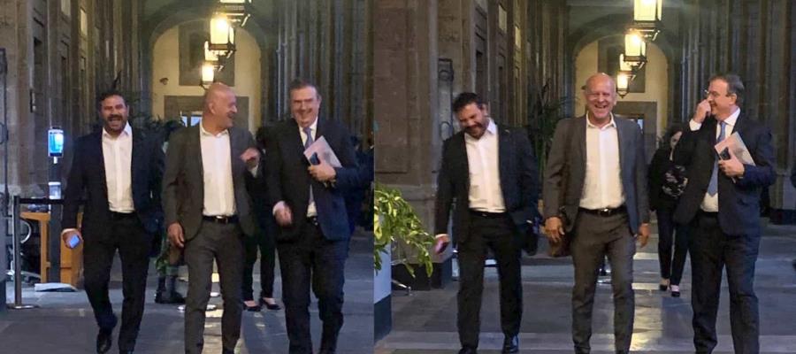 Coinciden Juan Ferrer, Alejandro Calderón Alipi y Marcelo Ebrard en Palacio Nacional