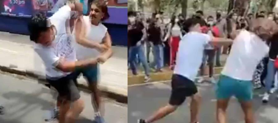 |VIDEO|Maestro y alumno del IPN protagonizan pelea en calles de Zacatenco 