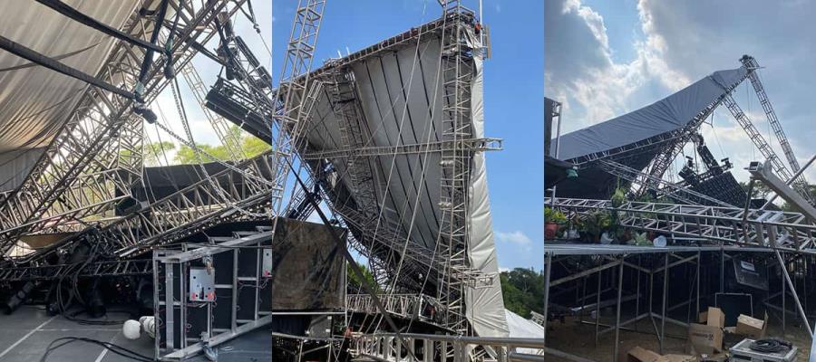Se cae escenario a horas de presentación de Gloria Trevi en Xalapa