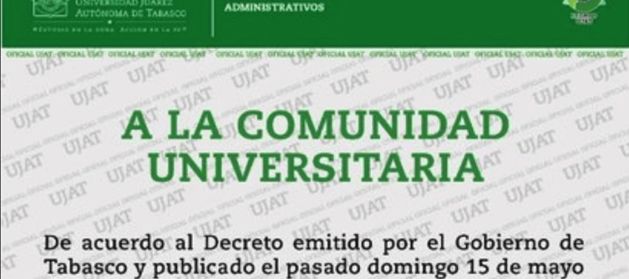 Suspende UJAT uso obligatorio del cubrebocas en espacios abiertos