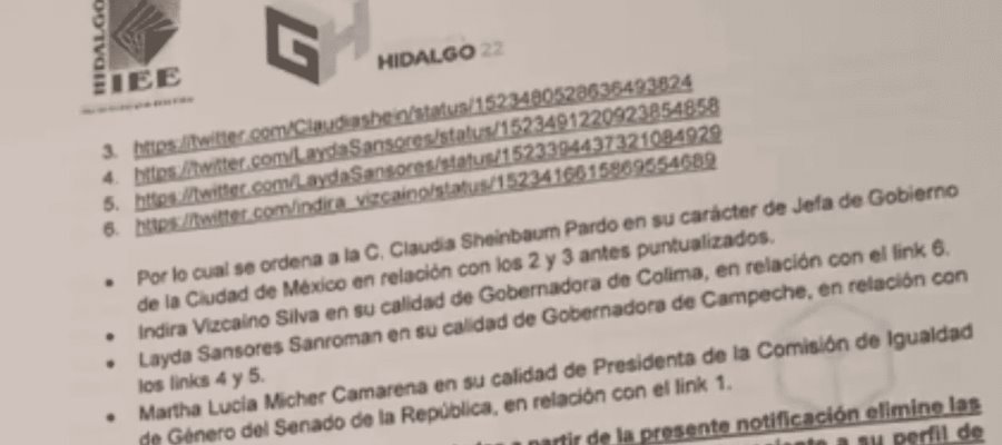 Ordena IEEH a mandatarias de CDMX, Colima y Campeche bajar spots en apoyo a Morena