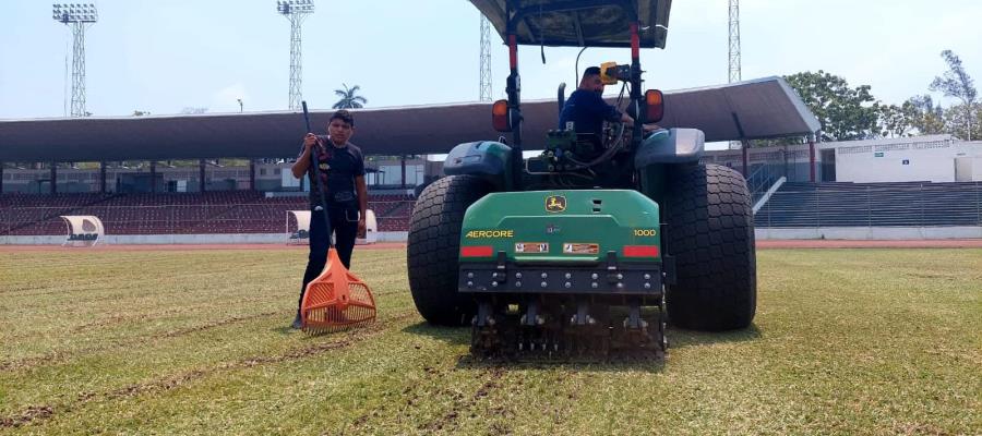 Habrá nueva alfombra verde en el Olímpico de Villahermosa