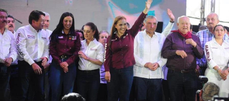 Adán Augusto y Sheinbaum acompañan a cierre de campaña de Morena en Aguascalientes y Durango