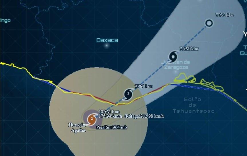 Alerta en Oaxaca: Huracán Agatha toca tierra como categoría 2 