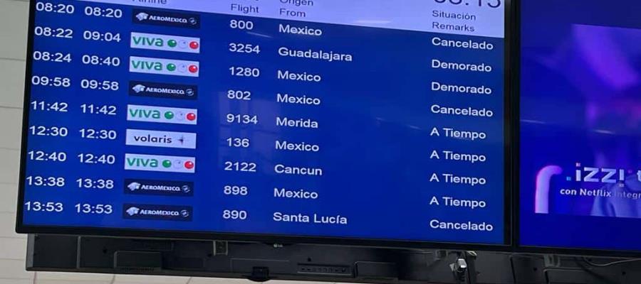 Por Agatha, Aeroméxico cancela vuelo de Villahermosa a CDMX