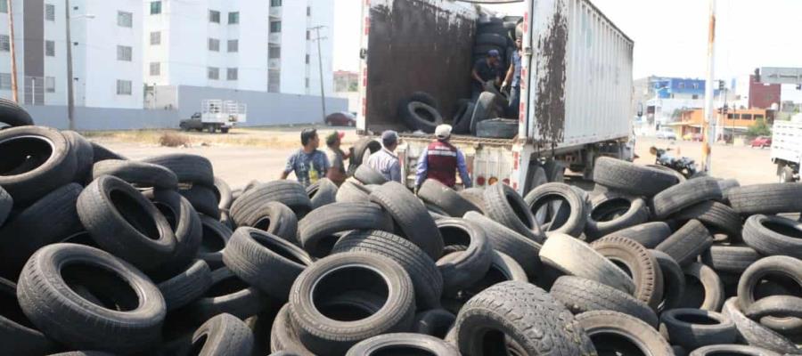 Culmina ayuntamiento recolección de llantas en el toreo