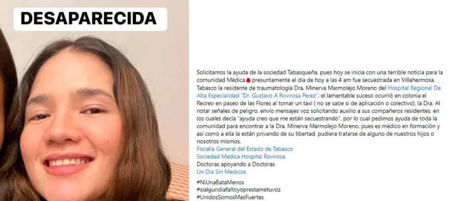 Claman en redes la búsqueda de Minerva Marmolejo, residente del Rovirosa