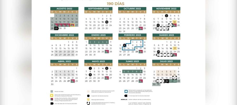 Publica SEP calendario escolar 2022-2023