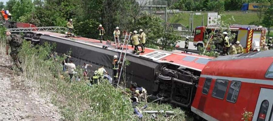 Descarrilamiento de tren en Alemania deja al menos 4 muertos