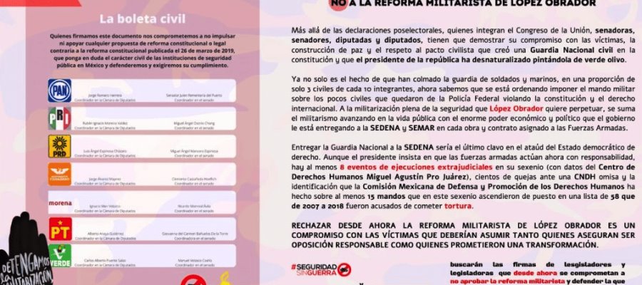 Amnistía Internacional pide no aprobar “reforma militarista” de AMLO