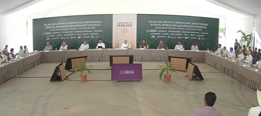 Darán enseres y hasta 60 mil pesos a damnificados por Agatha en Oaxaca