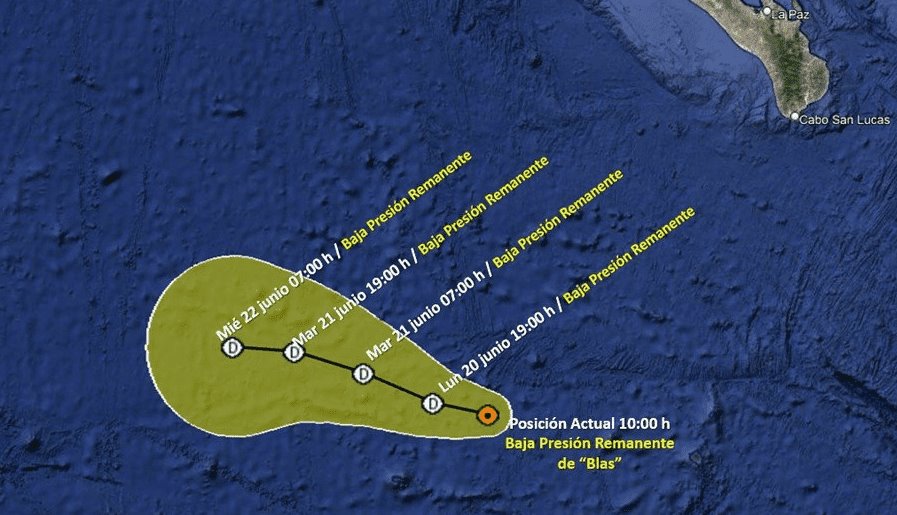 Se debilita ‘Blas’ y deja de afectar territorio mexicano 