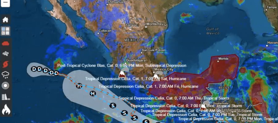 [Actualizado] Sigue el pronóstico de lluvias torrenciales para Tabasco por Celia