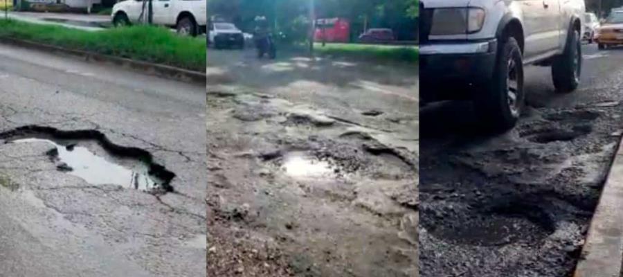 Lluvias de Agatha y Celia llenan de baches a Villahermosa