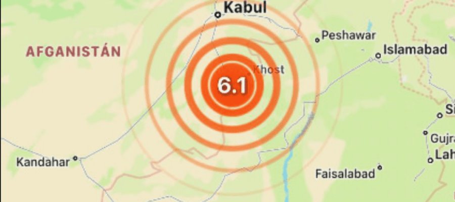 Se registra sismo de magnitud 6.1 en los límites de Afganistán-Pakistán