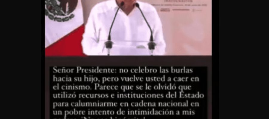 Me calumnió en cadena nacional, acusa hijo de Felipe Calderón a AMLO