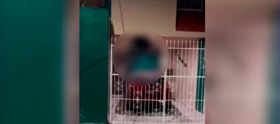 [VIDEO] Sujeto se ensarta en la reja de una casa en Campeche