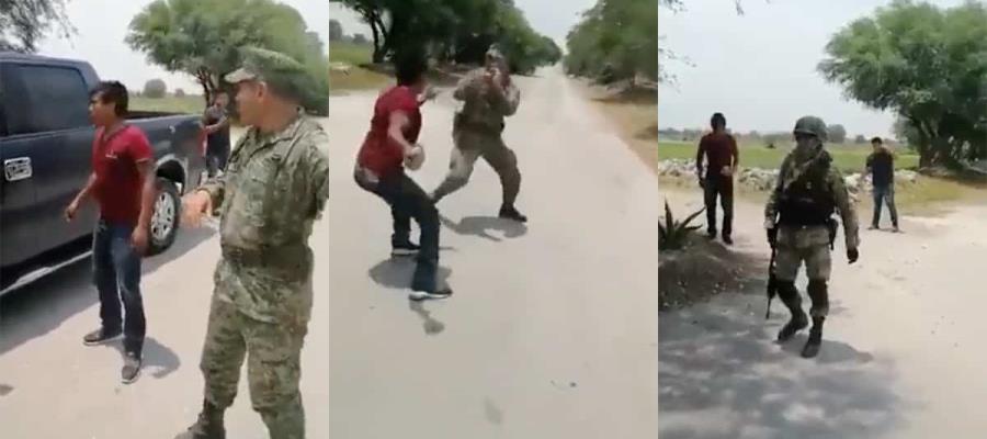 Civiles se resisten a una revisión y agreden a elementos del Ejército Mexicano Civiles se resisten a una revisión y agreden a elementos del Ejército Mexicano