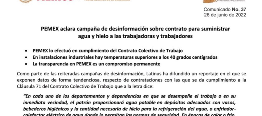 Responde Pemex ante gasto de 62.8 mdp en hielos Responde Pemex ante gasto de 62.8 mdp en hielos