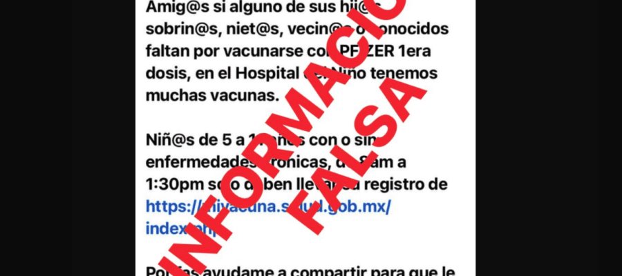 Desmiente Salud Tabasco información sobre vacunación anti-COVID-19 a menores sanos en Hospital del Niño