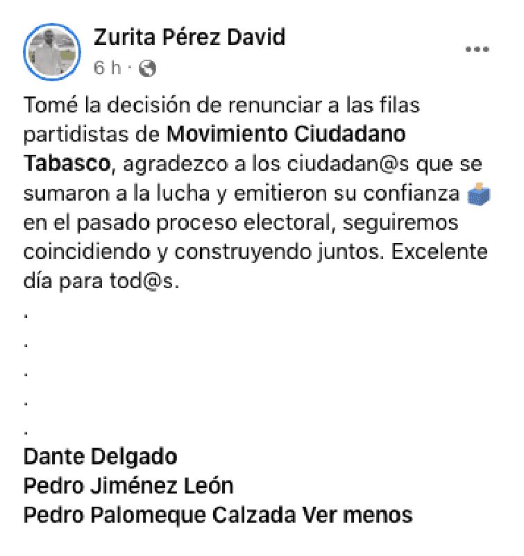 Renuncia David Zurita Pérez a las filas de MC Renuncia David Zurita Pérez a las filas de MC