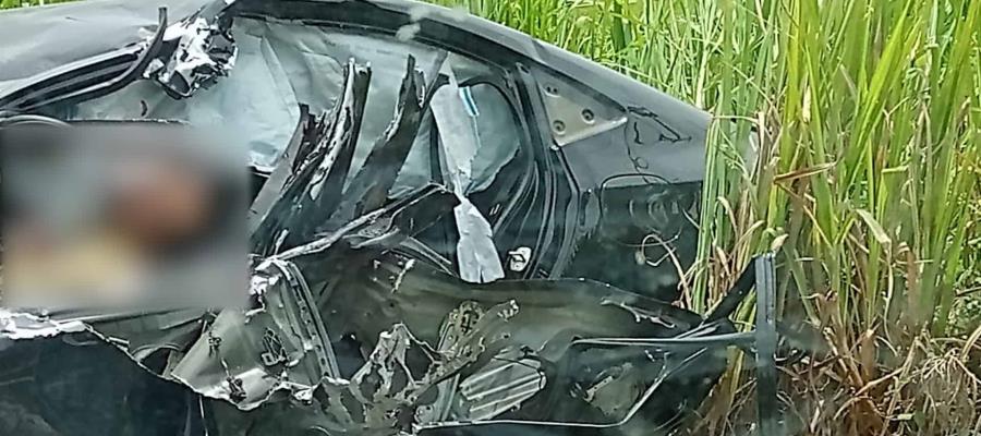 Muere conductor en accidente automovilístico en la Jalapa-Tacotalpa