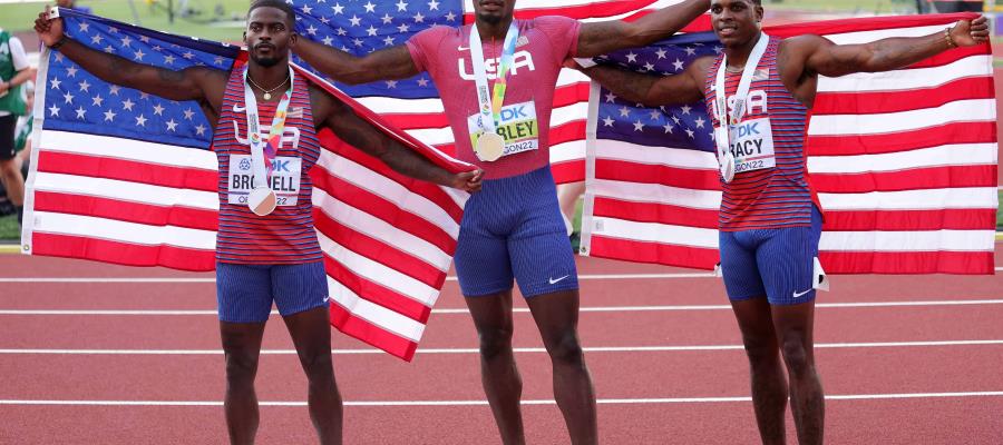 Estados Unidos se lleva el 1-2-3 en 100 metros del Mundial de Atletismo