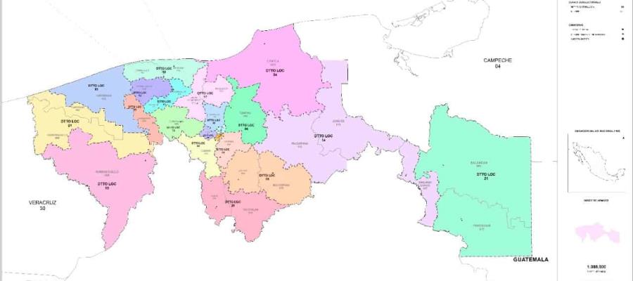 Tiene Tabasco nueva distritación local para elección del 2024: INE