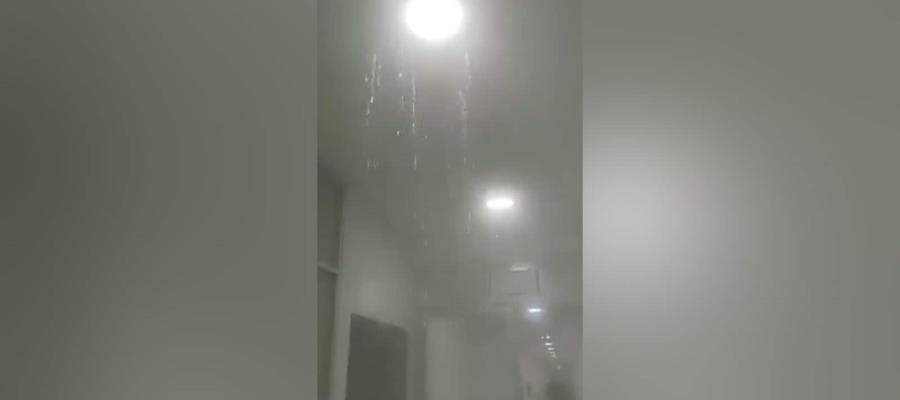 Se inunda hospital de Perote, Veracruz horas después de su inauguración