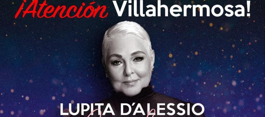 Regresa Lupita D’Alessio a Villahermosa con concierto generacional: empresario