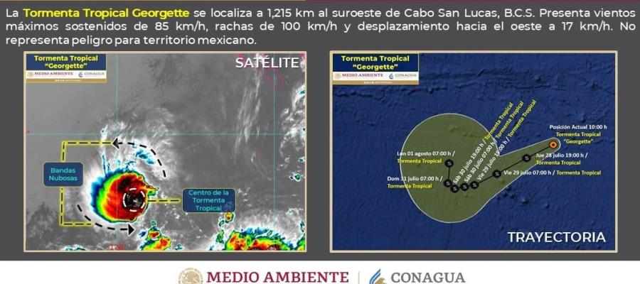 Se forma tormenta tropical Georgette en el Océano Pacífico