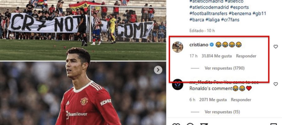 Cristiano Ronaldo responde con risas al posible fichaje con Atlético de Madrid Cristiano Ronaldo responde con risas al posible fichaje con Atlético de Madrid