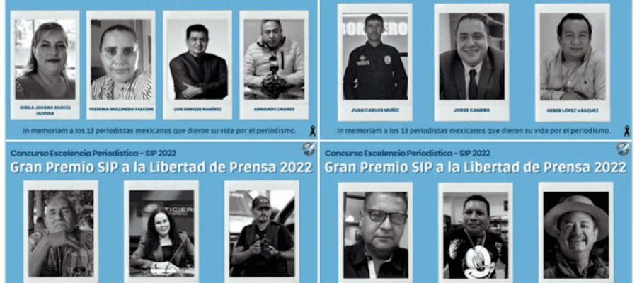 Galardonan con “El Gran Premio a la Libertad de Prensa 2022” a 13 periodistas mexicanos asesinados