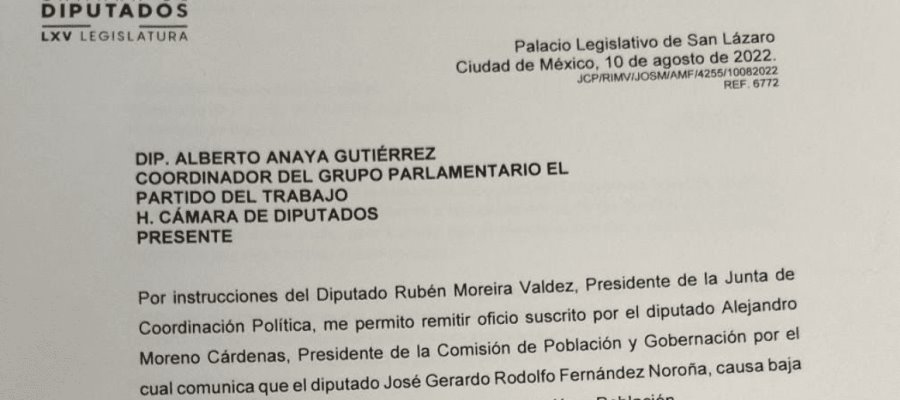 Promueve Alejandro Moreno baja de Fernández Noroña de la Comisión de Gobernación