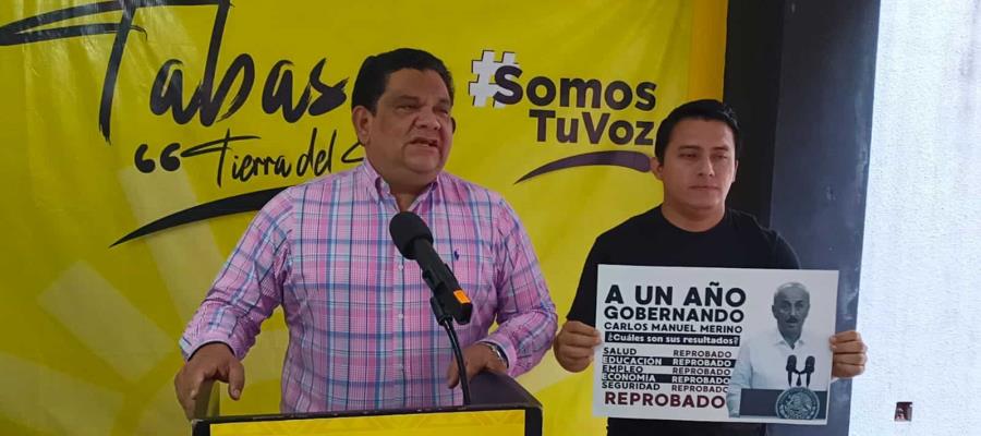 PRD reprueba gestión de Merino Campos, a un año de asumir la gubernatura