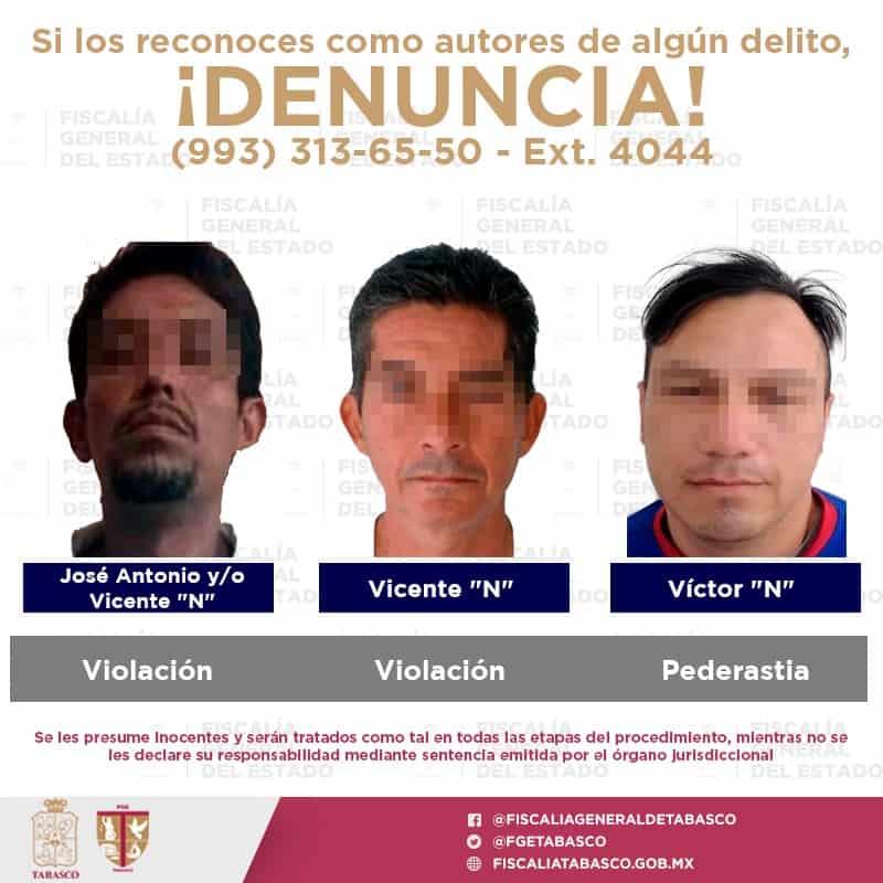 Detienen a 5 por violación, pederastia y robo en Tabasco